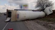 На Броварской окружной опрокинулась автоцистерна — «ДТП»